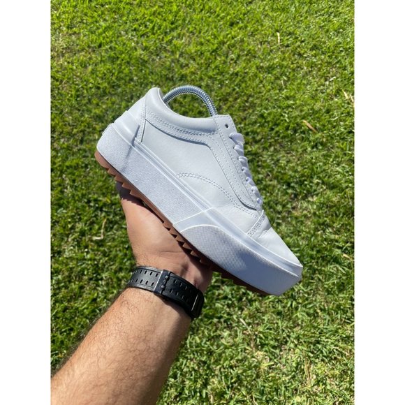 VANS Classic Stacked Platform Sneakers White Slip On Shoes Mens 7.5 Womens 9 - Picture 1 of 12